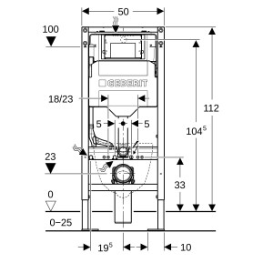 Bâti-support Geberit Duofix WC 112 cm Sigma 12 cm autoportant NF - GEBERIT 111.933.00.6 