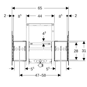 Plaque montage Duofix pour lavabo avec meuble bas et robinetterie centrale 60 - GEBERIT 111.951.00.1 