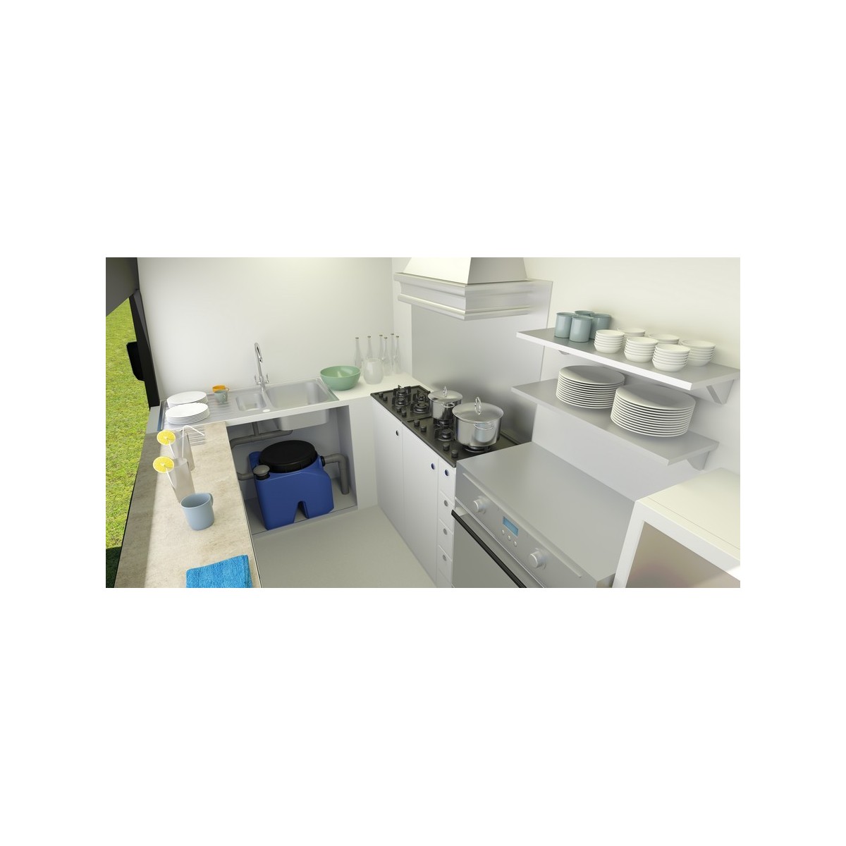Bac à graisse mobile Eco-Graisse 24 L avec débourbeur - WATERMATIC OPWECOGR24