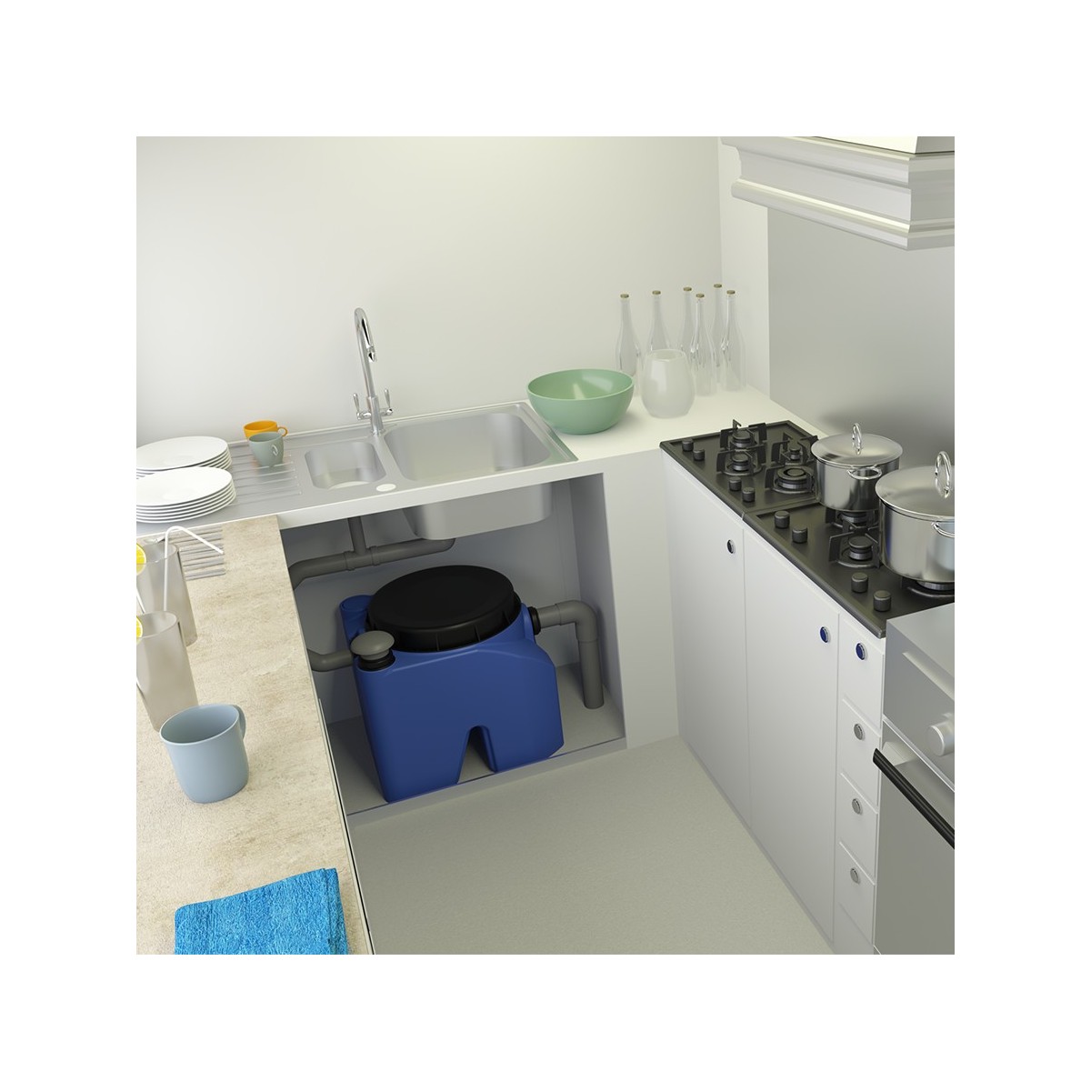 Bac à graisse mobile Eco-Graisse 24 L avec débourbeur - WATERMATIC OPWECOGR24