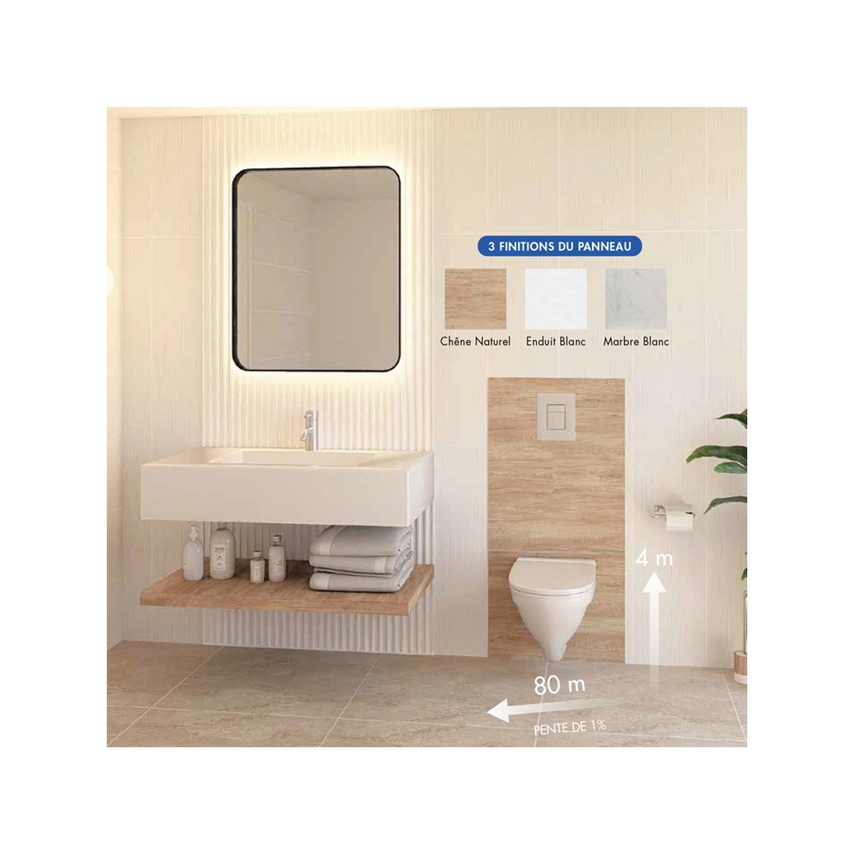 Broyeur adaptable Waterwall Design marbre blanc Watermatic