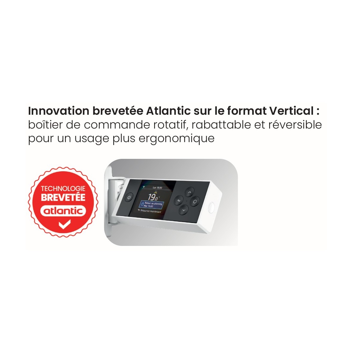BOITIER ATLANTIC Radiateur vertical électrique fonte Nirvana plus connecté blanc