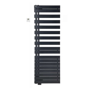 Sèche-serviette ACOVA Fassane Spa Twist asymétrique à gauche electrique 750W Black Matt 0557 TFLT075-055/GFC0557