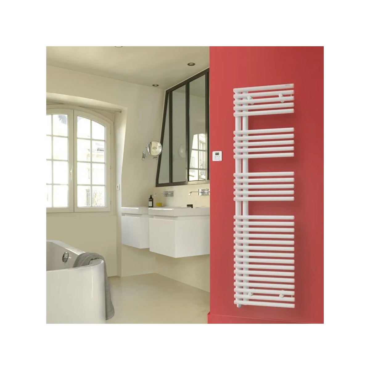 Sèche-serviette ACOVA CALA Asymétrique à Gauche électrique 500W White Matt 0556 TLNL-050-50/GFC0556