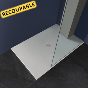 CRISTINA Receveur de douche céramique recoupable blanc coton 140x90