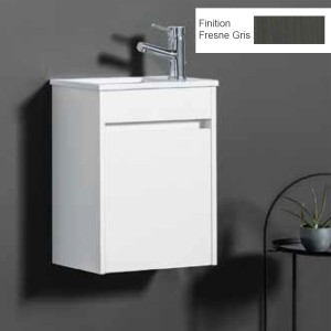 Ensemble meuble lave-mains et vasque Fresne Gris - ARMOBANY MI4013F