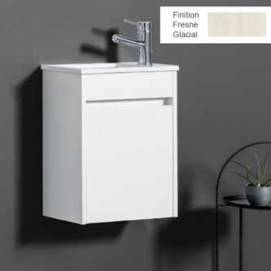 Ensemble meuble lave-mains et vasque Fresne Glacial - ARMOBANY MI4030F