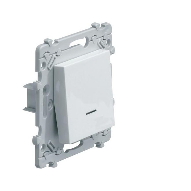 Ess. Poussoir 1O+1F à voyant HAGER WE023