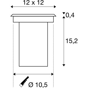 Encastrés sol extérieur 230V SLV SOLASTO carré encastré de sol