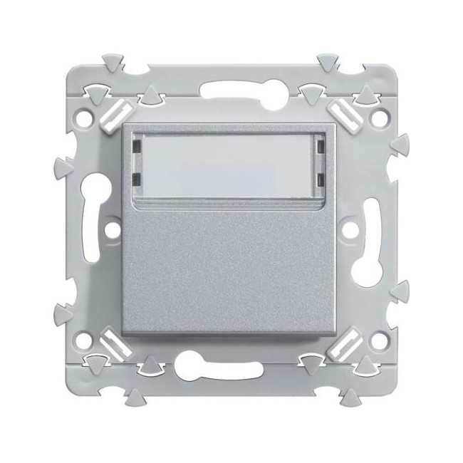 ess. BP porte-ét. 1O+1F Titane HAGER WE025T