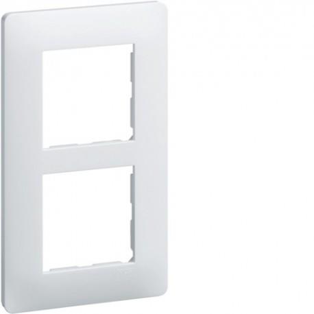 Ess. Plaque 2 postes 57 Blanc HAGER WE406