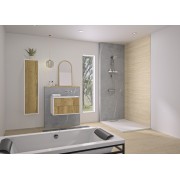 Integra Design 100X250 décor marbre gris galet profilé argent brillant - KINEDO IN1-101-A-R1-NXD 