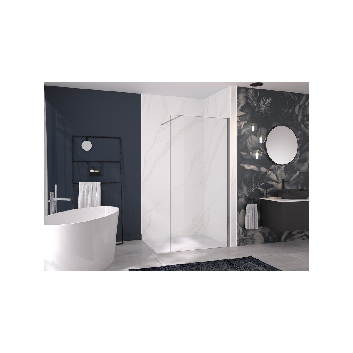 Integra Essentiel+ 100X250 décor marbre mordoré profilé blanc - KINEDO IN1-113-B-RX-NXE 