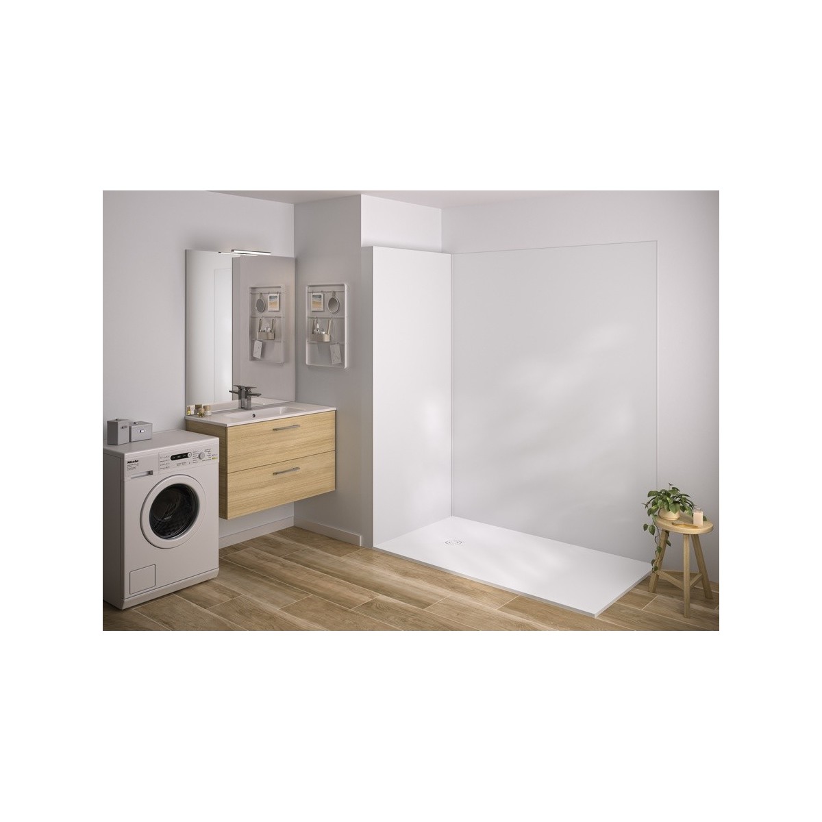 Integra Essentiel 100X202 décor blanc satiné profilé blanc - KINEDO IN2-Y00-B-RX-NXK 