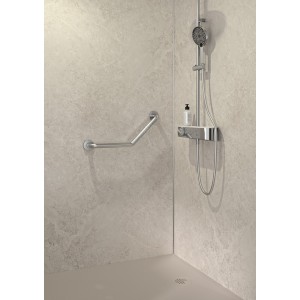 Barre de maintien coudée Essentiel chromée à visser de longueur 30x30 cm - KINEDO KINBARRE23 