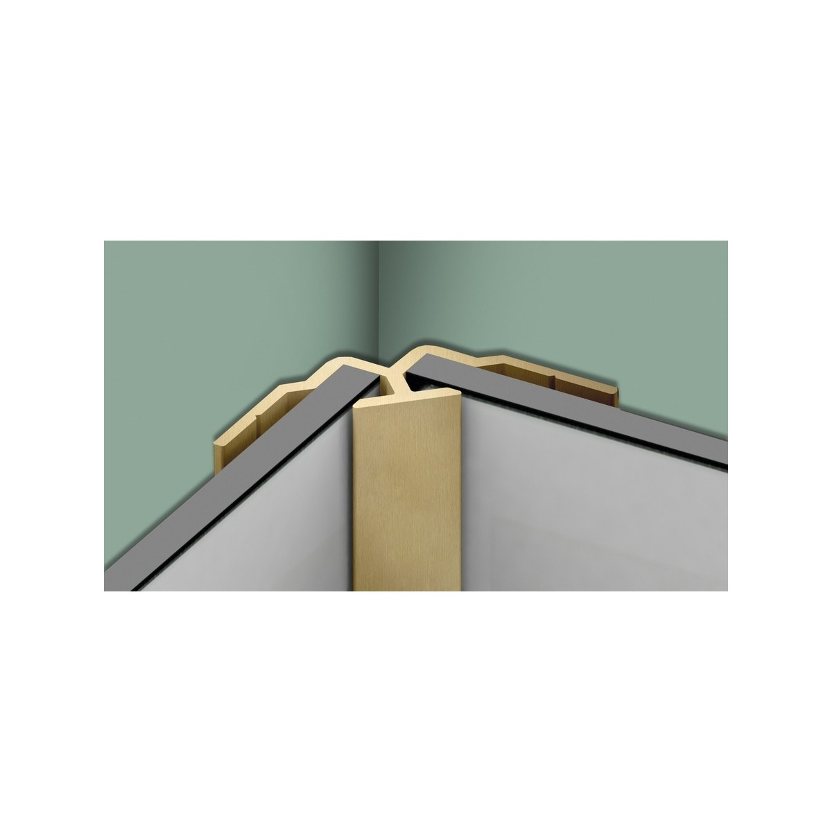 Profilé en L or brossé montage en angle Kinewall Design 202 cm - KINEDO KINWALL202LD 