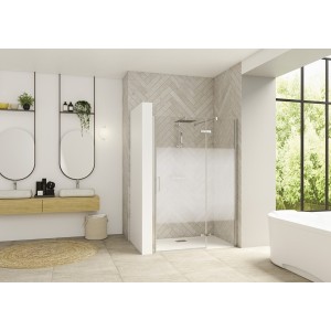 Paroi Smart Design P Charnières sans seuil 80 chromé cosmos droite - KINEDO PA1410CCOED 