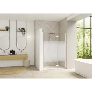 Paroi Smart Design P Charnières sans seuil 100 blanc cosmos droite - KINEDO PA1412BCOED 