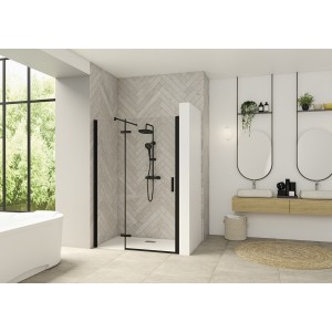 Paroi Smart Design P Charnières sans seuil 100 gris noir transparent gauche - KINEDO PA1412NTNEG 