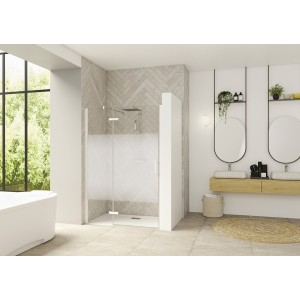 Paroi Smart Design P Charnières sans seuil 110 blanc cosmos gauche - KINEDO PA1413BCOEG 