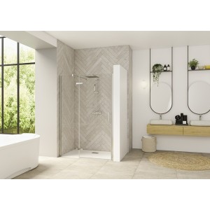 Paroi Smart Design P Charnières sans seuil 120 chromé transparent gauche - KINEDO PA1414CTNEG 