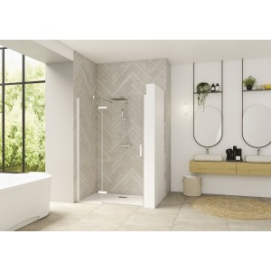 Paroi Smart Design P Charnières sans seuil 150 blanc transparent gauche - KINEDO PA1417BTNEG 