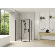 Paroi Smart Design P Charnières ss seuil pour P+F 110 gris noir transp gauche - KINEDO PA1613NTNEG 