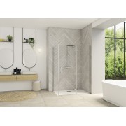 Paroi Smart Design P Charnières ss seuil pour P+F 120 chromé transp droite - KINEDO PA1614CTNED 