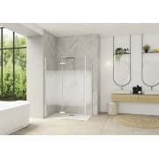 Paroi Smart Design P Charnières ss seuil pour P+F 130 blanc cosmos gauche - KINEDO PA1615BCOEG 