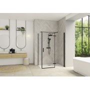Paroi Smart Design P Charnières ss seuil pour P+F 130 gris noir transp droite - KINEDO PA1615NTNED 
