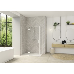 Paroi Smart Design P Charnières ss seuil pour P+F 150 blanc transp gauche - KINEDO PA1617BTNEG 