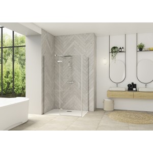 Paroi Smart Design P Charnières ss seuil pour P+F 160 chromé transp gauche - KINEDO PA1618CTNEG 