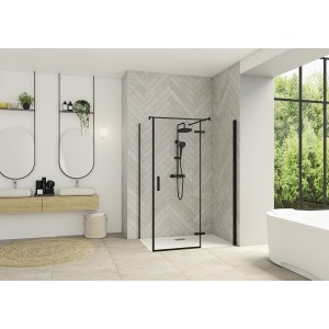 Paroi Smart Design P Charnières ss seuil pour P+F 170 gris noir transp droite - KINEDO PA1619NTNED 