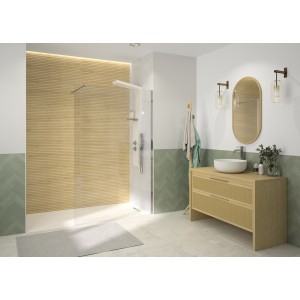 Paroi Solo 6 verre 6mm largeur 120 cm Hauteur 190 cm profilé chromé - KINEDO PA2404CTN 