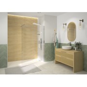 Paroi Solo 6 verre 6mm largeur 140 cm Hauteur 190 cm profilé chromé - KINEDO PA2405CTN 