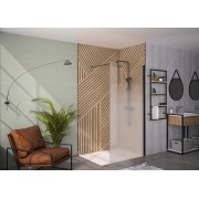 Paroi Solo 6+ verre 6mm cosmos XL 80 cm H200 cm noir mat - KINEDO PA2413NCOXE 