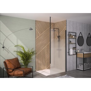 Paroi Solo 6+ verre 6mm cosmos XL 110 cm H200 cm noir mat Mât - KINEDO PA2416NCOXEM 