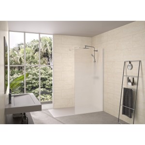 Paroi Solo 6+ verre 6mm cosmos XL 160 cm H200 cm blanc grainé - KINEDO PA2419BCOXE 