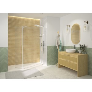 Volet pivotant pour paroi walk in Solo 6 blanc mat - KINEDO PA2490BTN 