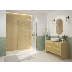 Volet pivotant pour paroi walk in Solo 6 chromé - KINEDO PA2490CTN 