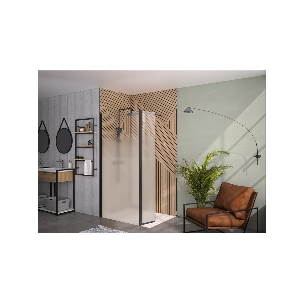 Volet pivotant 35cm pour Solo 6+ noir mat cosmos XL profilé à gauche - KINEDO PA2495NCOXEG 