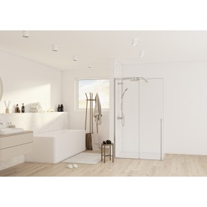 Paroi walk in Solo C coulissante 8mm 140 cm chromé transparent - KINEDO PA2531CTNE 