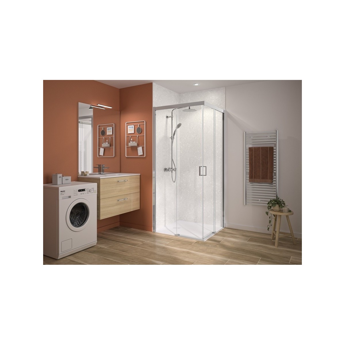 Accès d'angle Smart Express+ 6mm 80 cm H200 chromé - KINEDO PA2770CTNE 