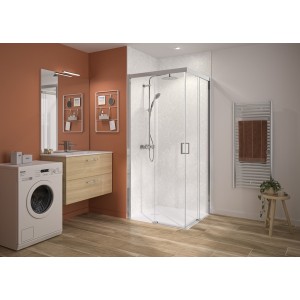 Accès d'angle Smart Express+ 6mm 80 cm H200 chromé - KINEDO PA2770CTNE 