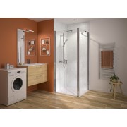Paroi 2 Portes ss seuil 6mm pour 2P+F 80cm H200cm Chromé - KINEDO PA2790CTNE 