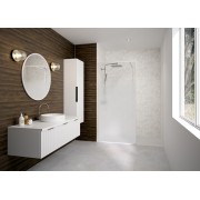 Paroi Solo Design+ cadrée 6mm 80 cm blanc grainé cosmos XL profilé à gauche - KINEDO PA8240BGCOXEG 