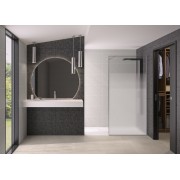 Paroi Solo Design+ cadrée 6mm 80 cm inox brossé cosmos XL profilé à droite - KINEDO PA8240ICOXED 