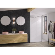 Paroi Solo Design+ cadrée 6mm 90 cm noir mat cosmos XL profilé à gauche - KINEDO PA8241NMCOXEG 