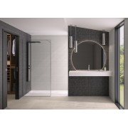 Paroi Solo Design+ cadrée 6mm 100 cm inox brossé transparent - KINEDO PA8242ITNE 