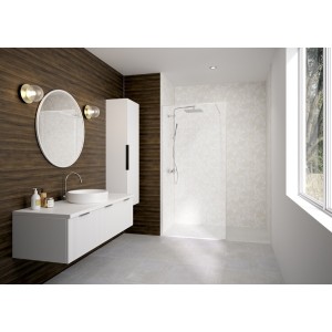 Paroi Solo Design+ cadrée 6mm 120 cm blanc grainé tissage - KINEDO PA8243BGTSGE 